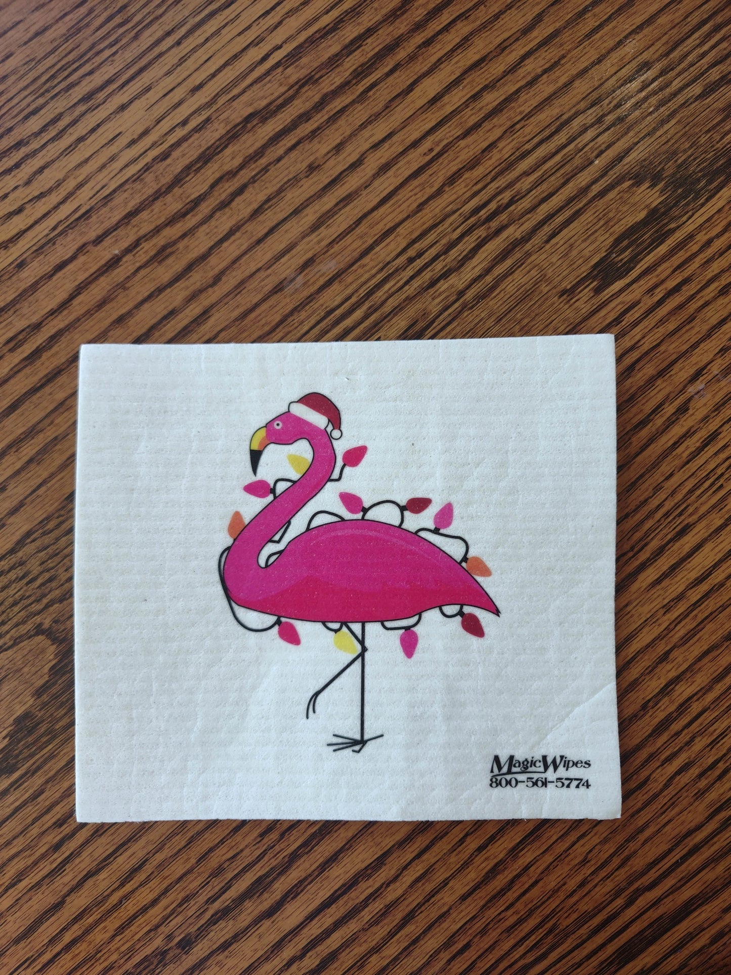 Christmas Flamingo with Christmas Lights Magic Wipes