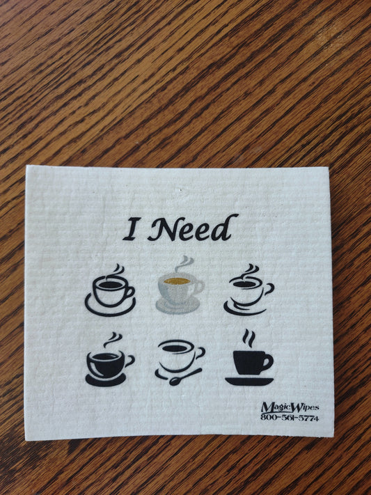 I Need Coffee Magic Wipes